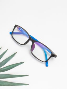 TED SMITH - Full Rim Black Rectangle Eyeglasses Frames for Men-Women (53)