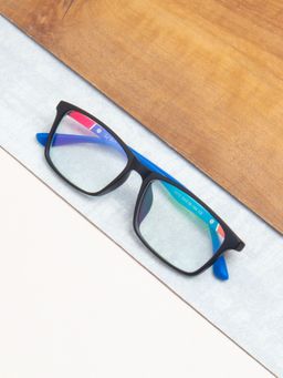 TED SMITH - Full Rim Black Rectangle Eyeglasses Frames for Men-Women (54)