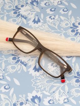 TED SMITH - Full Rim Brown Rectangle Eyeglasses Frames for Men-Women (52)