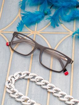 TED SMITH - Full Rim Grey Rectangle Eyeglasses Frames for Men-Women (52)