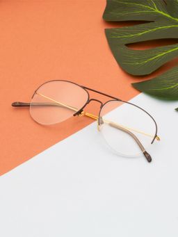 TED SMITH - Half Rim Gunmetal Pilot Eyeglasses Frames for Men-Women (56)