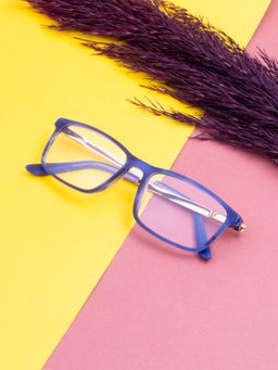 TED SMITH - Full Rim Blue Rectangle Eyeglasses Frames for Men-Women (52)