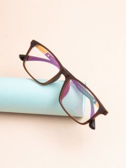 TED SMITH - Full Rim Brown Rectangle Eyeglasses Frames for Men-Women (55)