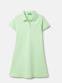 United Colors of Benetton - Regular Fit Solid Green Dress