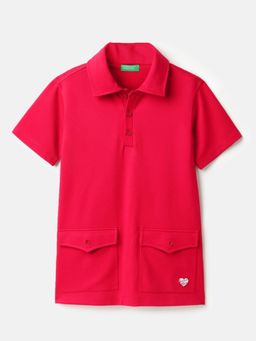 United Colors of Benetton - Regular Fit Solid Red Dress