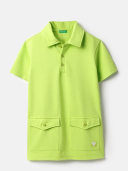 United Colors of Benetton - Regular Fit Solid Green Dress