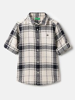 United Colors of Benetton - Regular Fit Spread Collar Checks Shirt