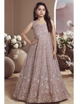 Lagorii - Pink Embroidered Party Wear Gown With Sequin Work