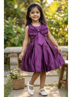Lagorii - Wine Big Bow Party Wear Frock