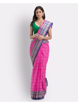 Angoshobha - Bengal Cotton Pink Tangail Tant Saree