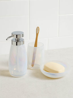 OBSESSIONS - Set Of 3 White Glass Bathroom Set Off