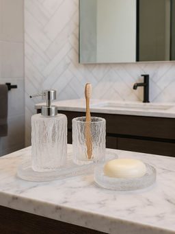 OBSESSIONS - Set Of 4 Clear Glass Bathroom Set