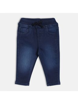 MINI KLUB - Navy Blue Cotton Solid Jeans