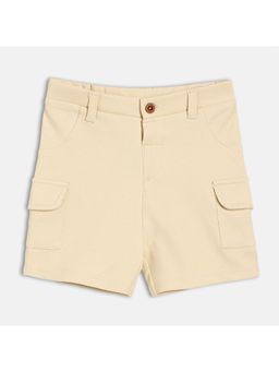 MINI KLUB - Beige Cotton Solid Shorts