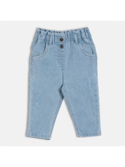 MINI KLUB - Blue Cotton Solid Jeans