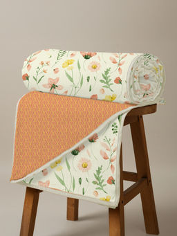 Urban Space - Meadows Peach Cotton Malmal Bed Ac Dohar (Double)