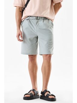Snitch - Light Grey Solid Regular Casual Shorts for Men