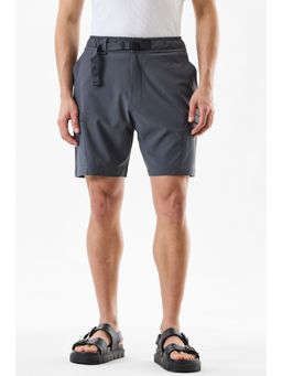 Snitch - Charcoal Grey Textured Regular Casual Shorts for Men