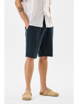 Snitch - Navy Blue Solid Casual Wear Shorts for Men