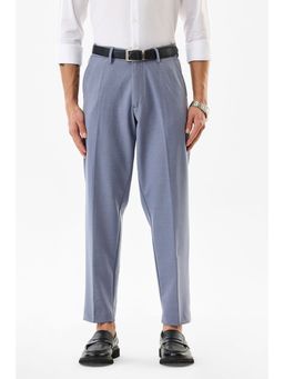 Snitch - Blue Solid Slim Formal Trouser for Men