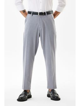 Snitch - Light Grey Solid Slim Formal Trouser for Men