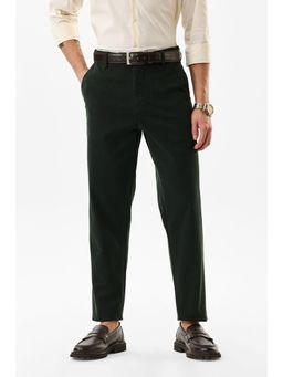 Snitch - Dark Green Solid Slim Formal Trouser for Men