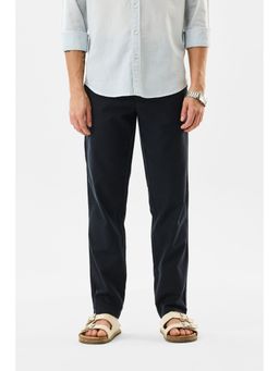 Snitch - Black Solid Slim Casual Trouser for Men