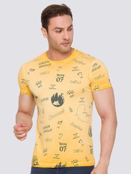 Being Human - Men Printed Yellow T-Shirt