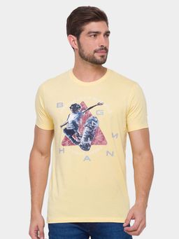 Being Human - Men Printed Yellow T-Shirt