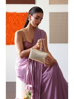 THE GUSTO - Astra Textured Clutch Bag - Gold (S)