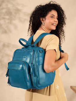 VISMIINTREND - Pu Leather Premium Diaper Backpack With Detachable Strap - Teal