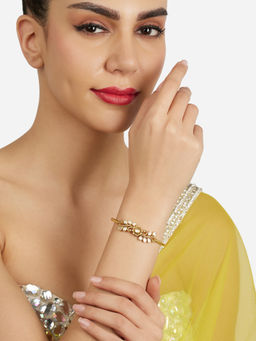 Zaveri Pearls - Antique Gold Plating Cubic Zirconia Bracelet