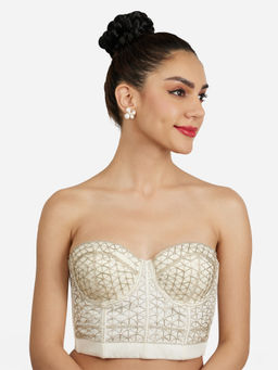 Zaveri Pearls - White Enamelling Statement Flower Contemporary Studs Earring-ZPFK21866