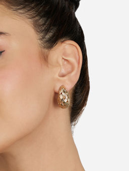 Zaveri Pearls - Gold Tone Contemporary Style Statement Studs Earring-ZPFK21879