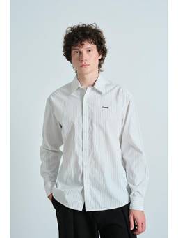 Bonkers Corner - Men Off White Relaxed Fit Stripes Printed Shirt