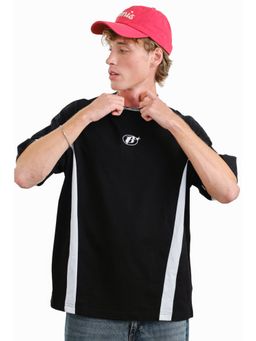 Bonkers Corner - Men Black Flow Stripes Oversized T-shirt