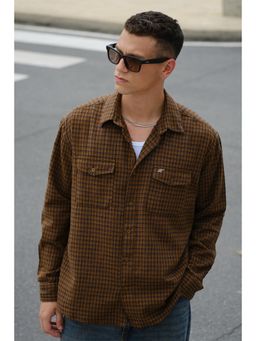 Bonkers Corner - Men Brown Checks Printed Shirt