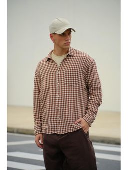 Bonkers Corner - Men Brown Checks Espresso Grid Shirt