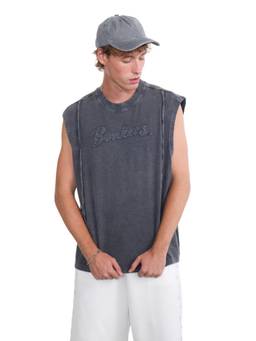 Bonkers Corner - Men Grey Vintage Fade Tank Top