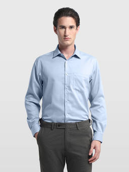 Arrow - Men Blue Dobby Liberty Classic Regular Fit Textured Shirt
