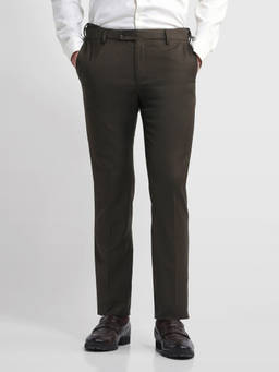 Arrow - Men Dark Brown Regular Fit Twill Trouser