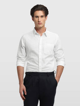 Arrow Sports - Men White Chelsea Slim Fit Textured Shirt