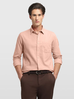 Arrow Sports - Men Peach Chelsea Textured Slim Fit Shirt
