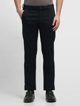 Arrow Sports - Men Black Hudson Straight Fit Mid Rise Trouser