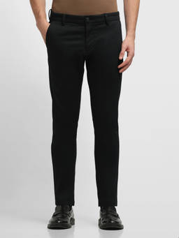 Arrow Sports - Men Black Bronson Slim Fit Mid Rise Trouser