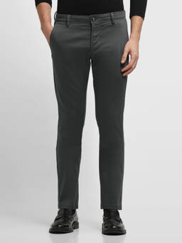 Arrow Sports - Men Dark Grey Hudson Slim Fit Mid Rise Trouser
