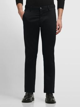 Arrow Sports - Men Black Hudson Regular Fit Mid Rise Trouser