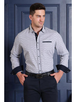 Pier seven - Men Blue Paisley Printed Slim Fit Casual Shirt