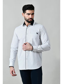 Pier seven - Men White Printed Regular Fit Shirt