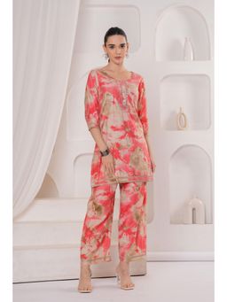 Gahan - Women Peach Vetican Silk Kurta with Palazzo